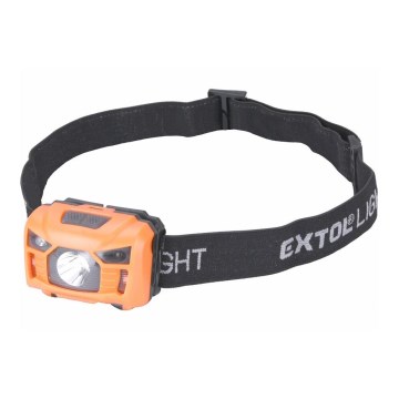 Extol - Lampe frontale rechargeable avec détecteur LED/3W/1200 mAh/3,7V orange/noire
