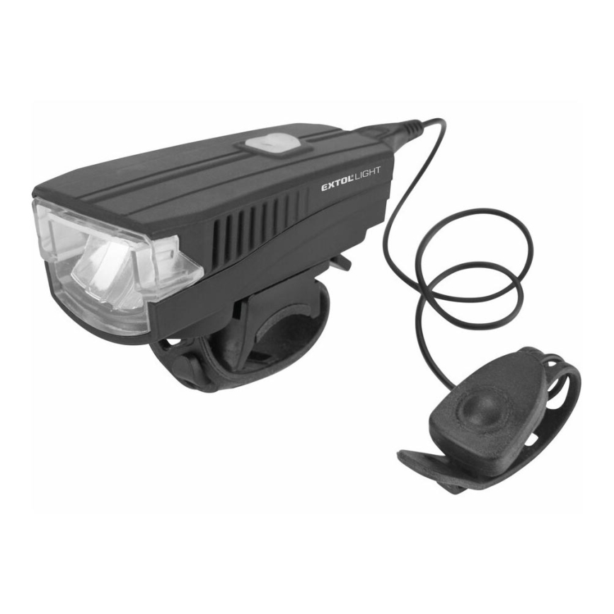Extol - Lampe torche rechargeable avec un klaxon de vélo LED/5W/1200 mAh/3,7V IPX4