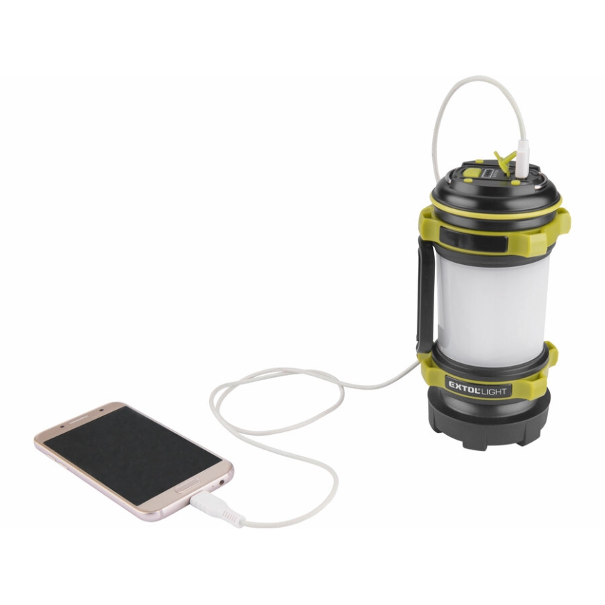 Extol - LED dimbare zaklamp met powerbank LED/2600 mAh/3,7V IPX4