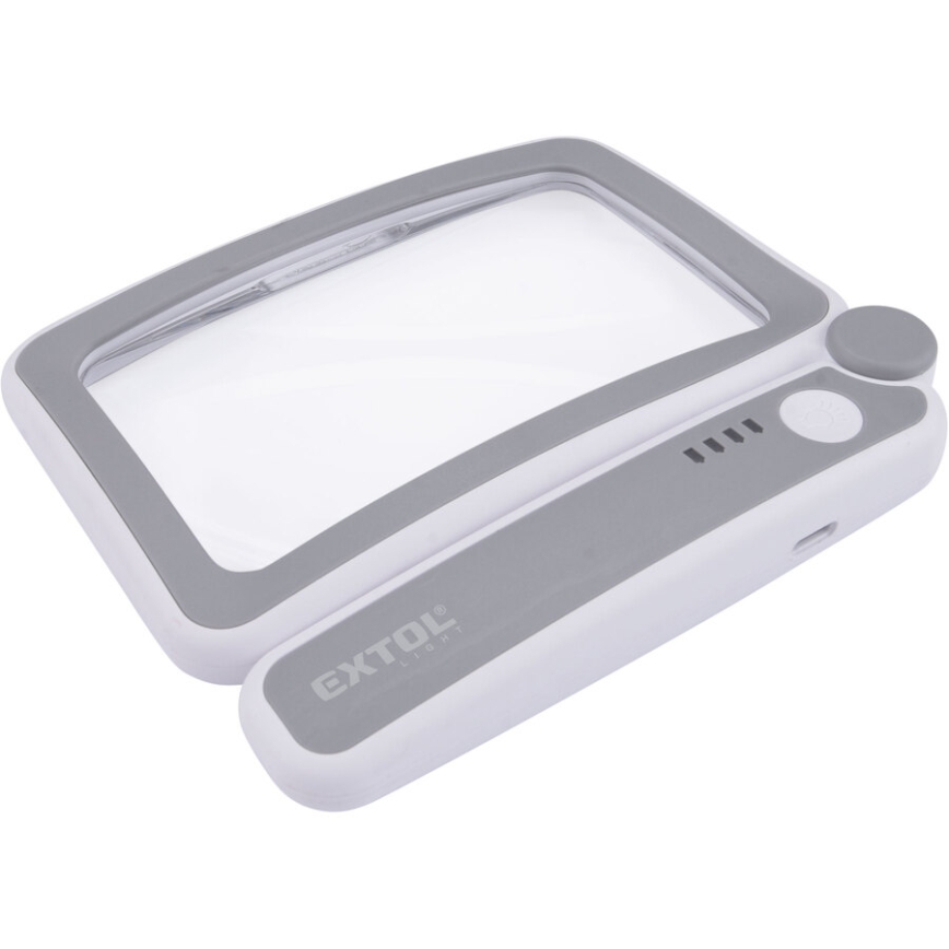 Extol - LED dimbare oplaadbare opvouwbare loep met LED-verlichting/650 mAh wit/grijs