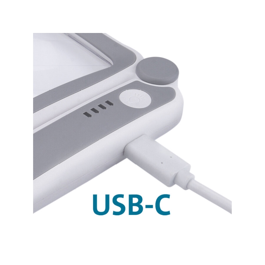 Extol - LED dimbare oplaadbare opvouwbare loep met LED-verlichting/650 mAh wit/grijs