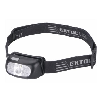 Extol - LED Oplaadbare Hoofdlamp LED/5W/1000 mAh/3,7V IPX5 zwart