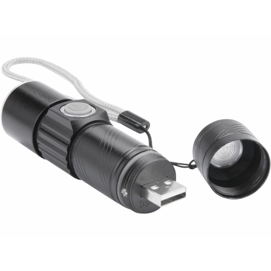 Extol - LED Oplaadbare Zaklamp LED/3W/450 mAh/3,7V zwart