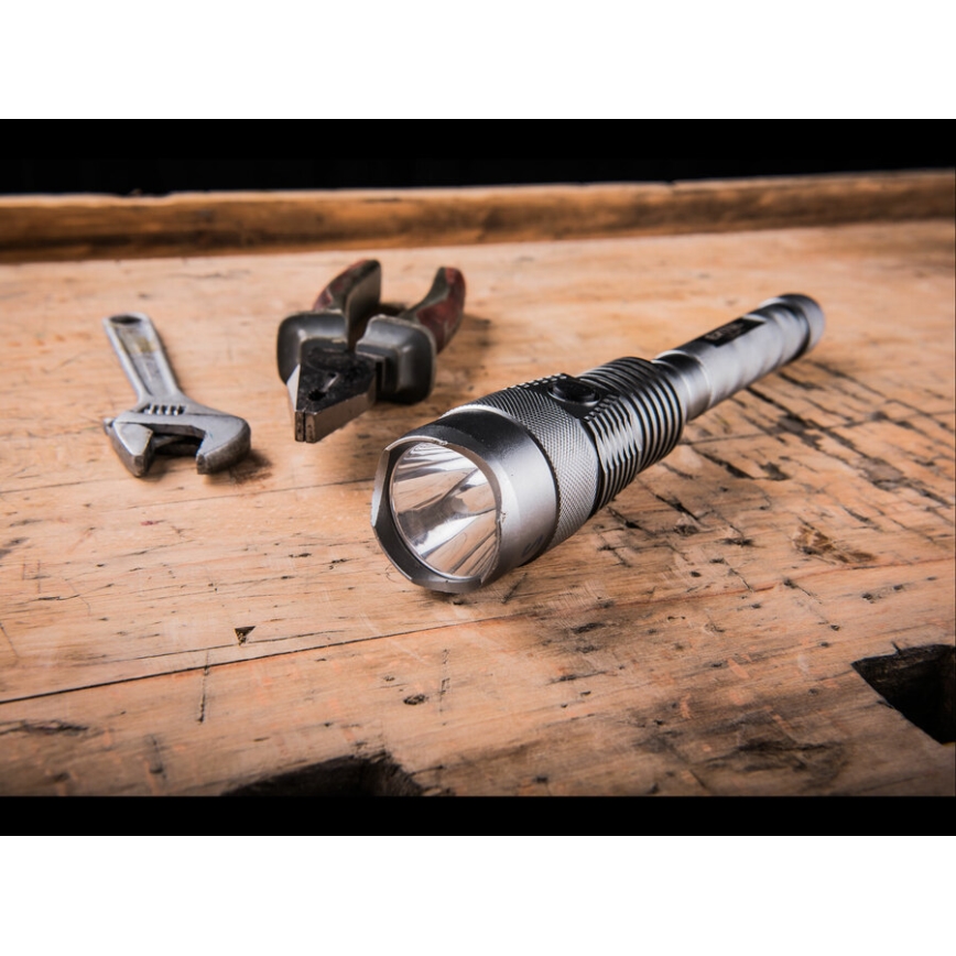 Extol - Dimbare oplaadbare LED-zaklamp met powerbank LED/60W/10000 mAh 8000 lm IPX4 zwart