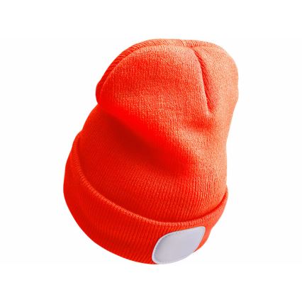 Extol - Muts met hoofdlamp en USB-oplaadfunctie 250 mAh neonoranje maat UNI