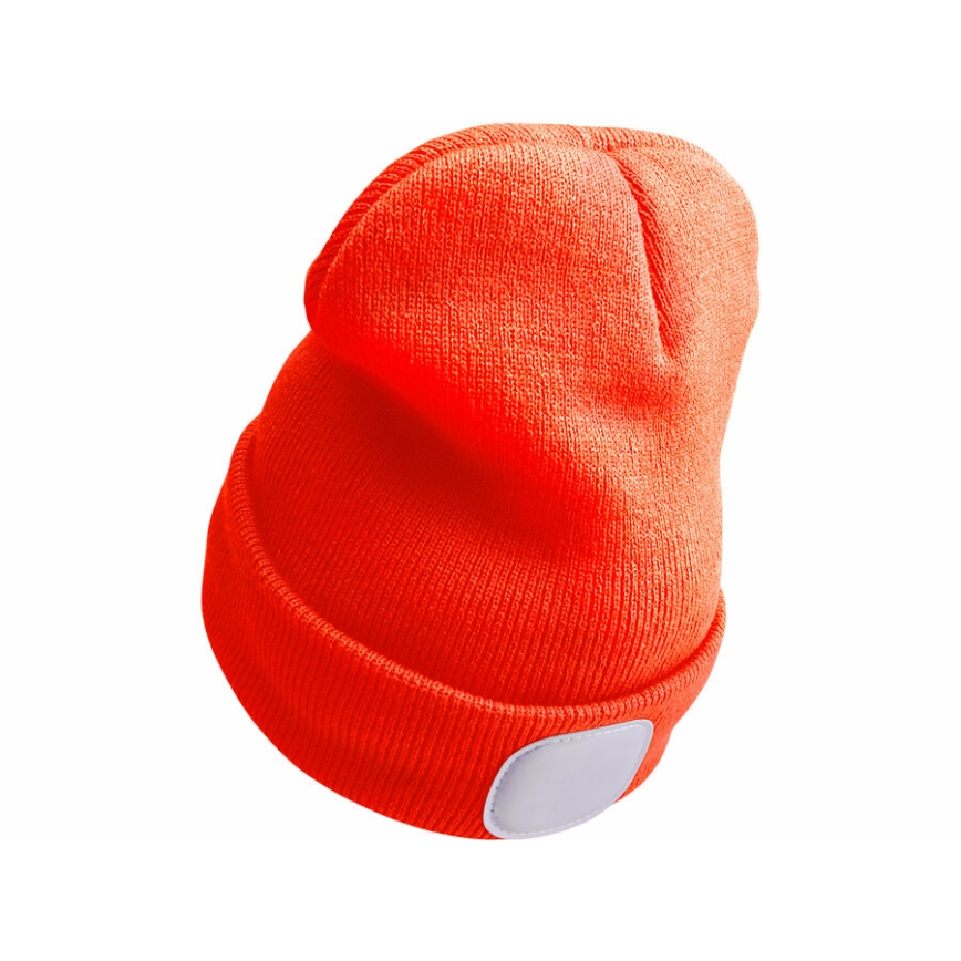 Extol - Muts met hoofdlamp en USB-oplaadfunctie 250 mAh neonoranje maat UNI
