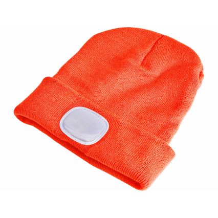 Extol - Muts met hoofdlamp en USB-oplaadfunctie 250 mAh neonoranje maat UNI