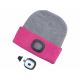 Extol - Muts met hoofdlamp en USB-oplader 300 mAh grijs/roze maat UNI