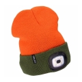 Extol - Muts met ingebouwde hoofdlamp, USB-oplaadbare 300 mAh-accu, neonoranje/neongroen, maat UNI