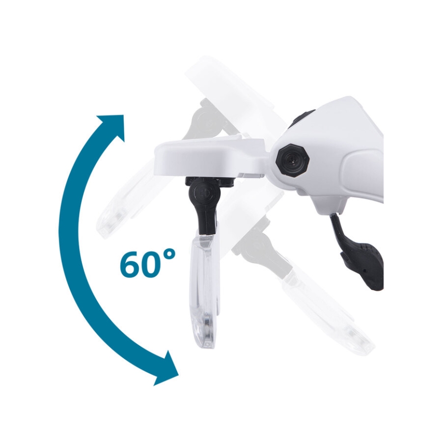 Extol - Oplaadbare loepbril met LED-verlichting/300 mAh