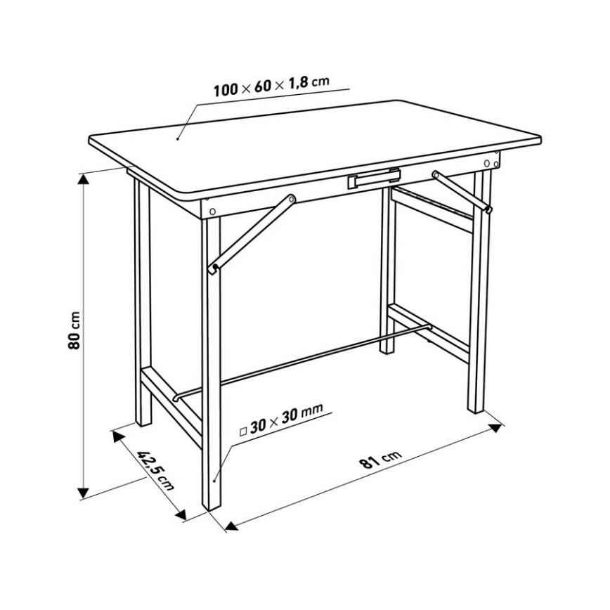 Extol - Opvouwbare werktafel 100x60 cm bruin/zwart