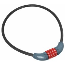 Extol Premium - Câble antivol de vélo 10x650 mm et code à 4 chiffres