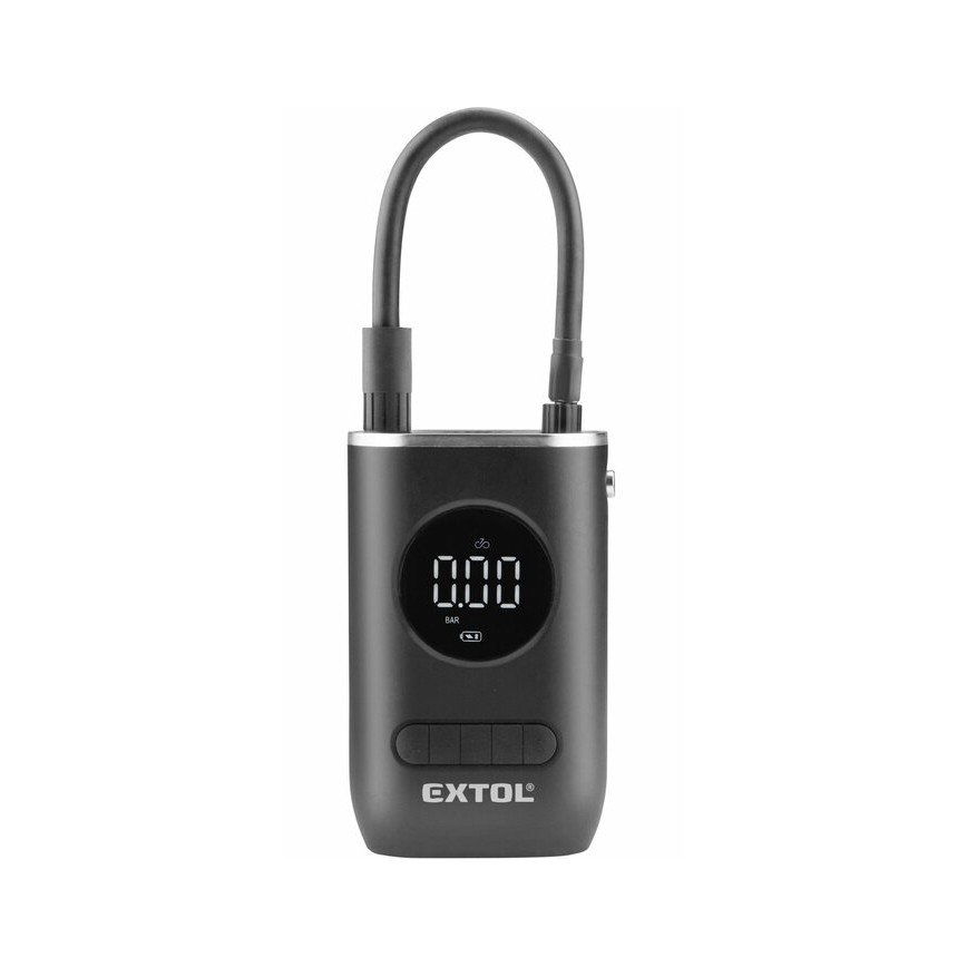 Extol Premium - Compresseur numérique de poche 2000 mAh 7,4V noir