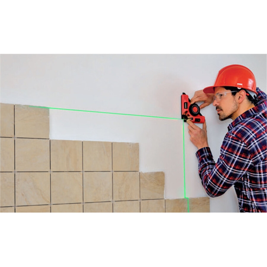 Extol Premium - Équerre laser 90° avec module d'aspiration électrique 5V/1000 mAh