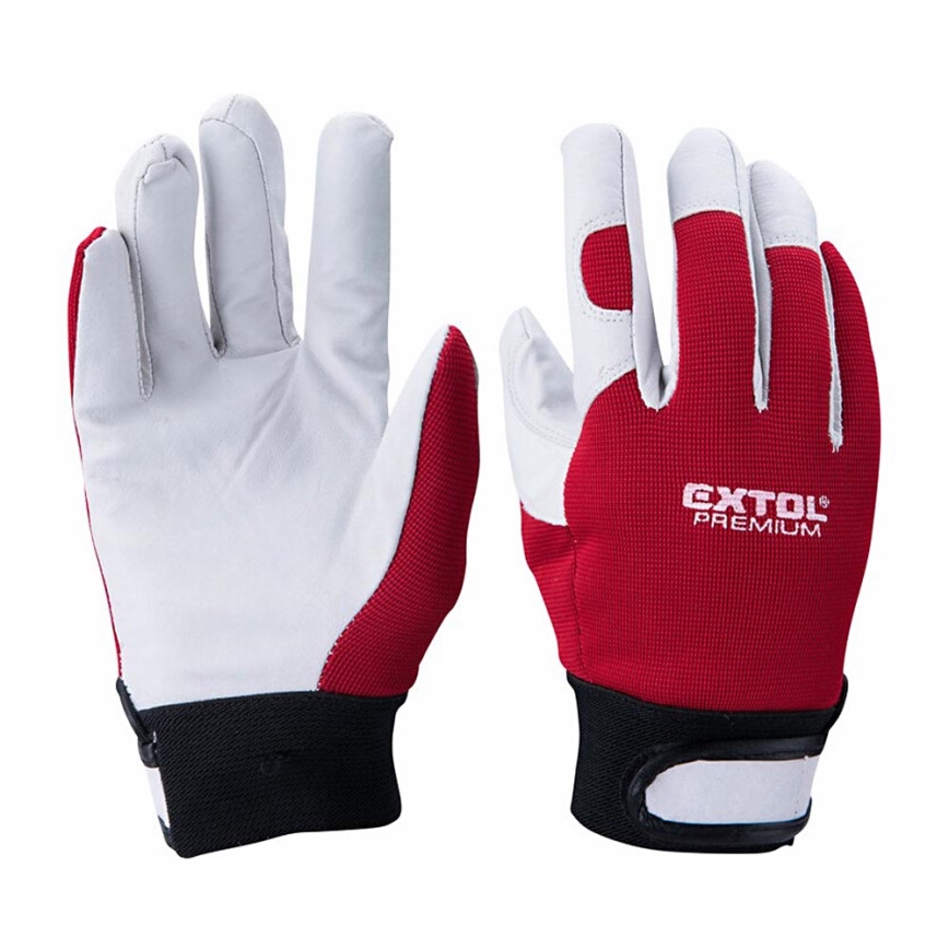 Extol Premium - Gants de travail taille 10" rouge/blanc