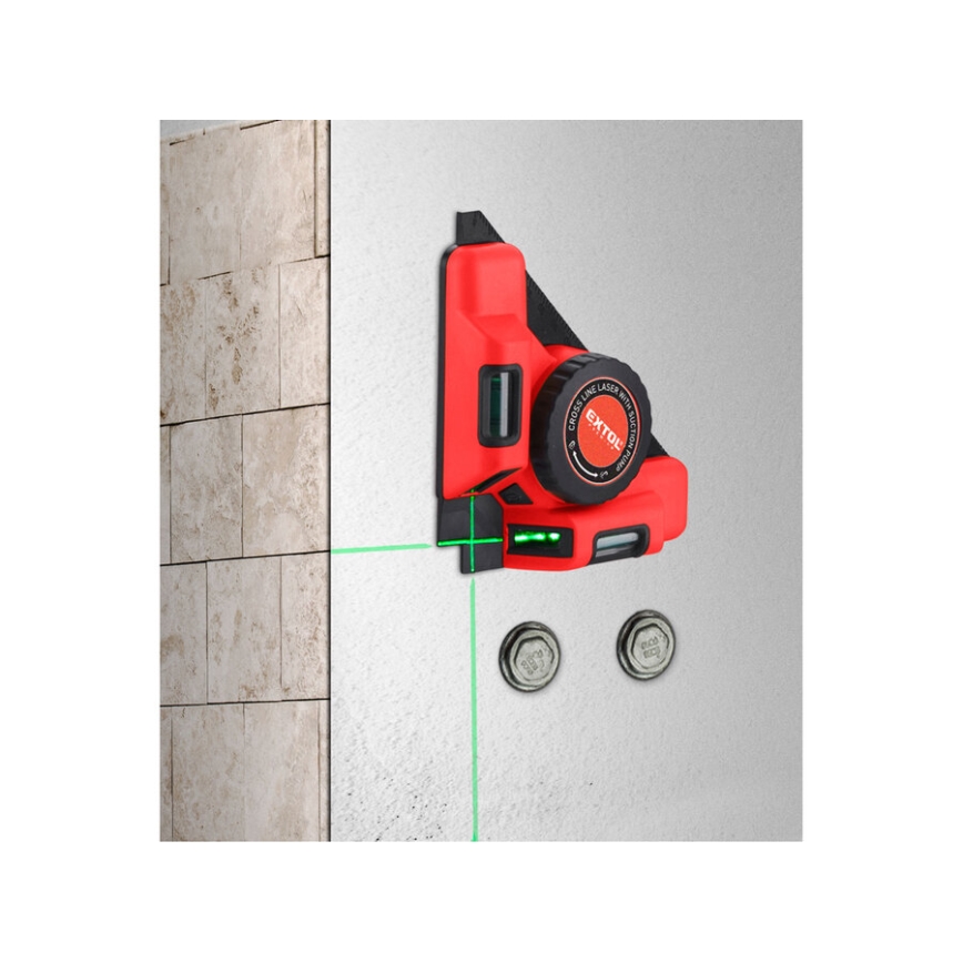 Extol Premium - Laserwinkelhaak 90° met elektrische zuigmodule 5V/1000 mAh