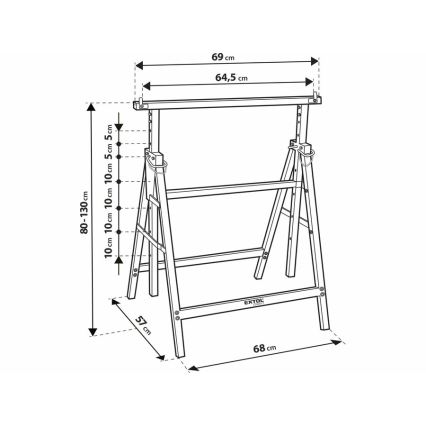 Extol - Support de construction 800-1300 mm