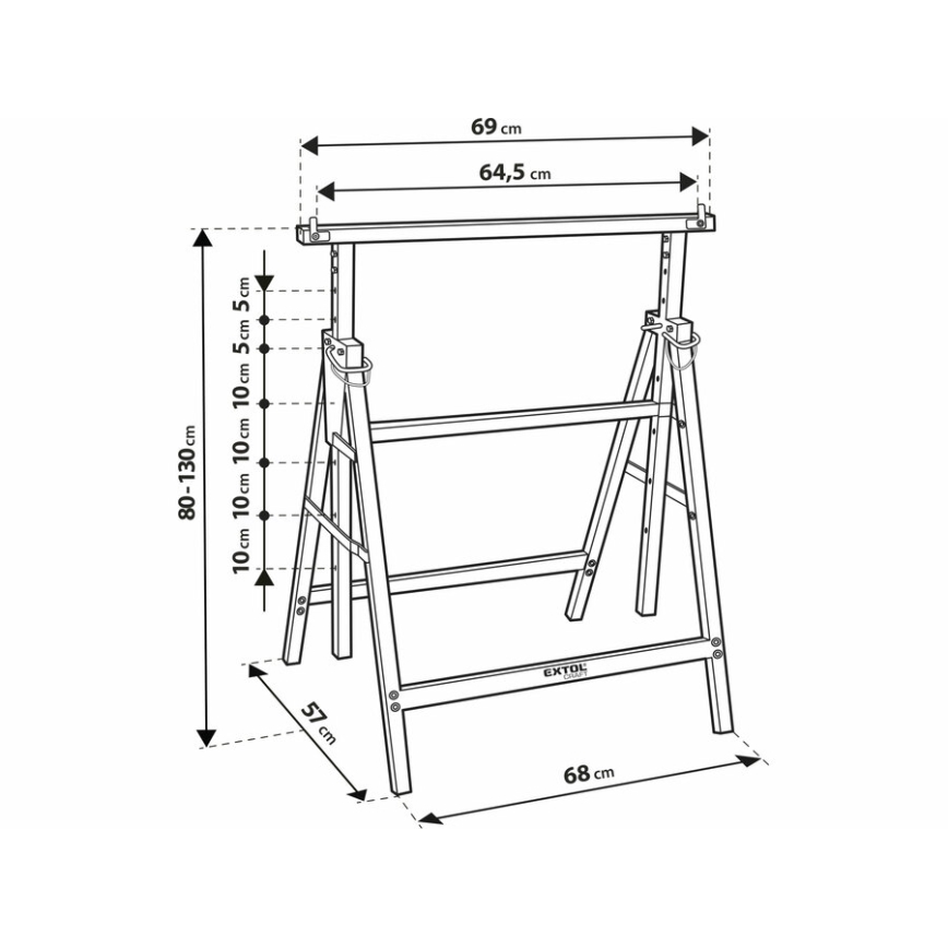 Extol - Support de construction 800-1300 mm