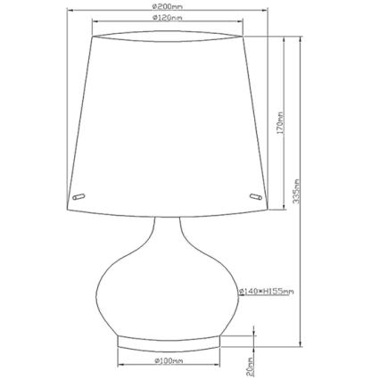 Fabas Luce 2533-34-102 - Tafellamp ADE 1xG9/25W/230V + 1xE14/60W