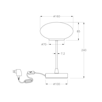 Fabas Luce 3339-30-178 - LED Dimbare touch tafellamp JAP LED/5W/230V mat chroom