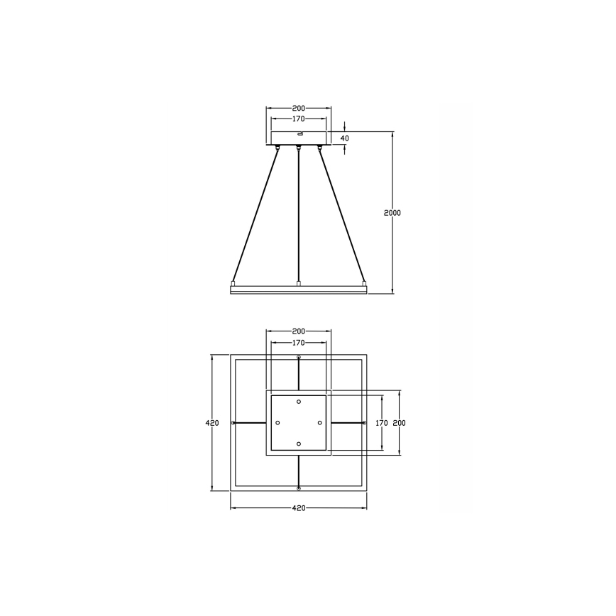Fabas Luce 3394-40-225 - Dimbare LED hanglamp aan een koord BARD LED/39W/230V goud