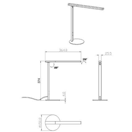 Fabas Luce 3550-30-101 - Dimbare LED tafellamp IDEAL LED/10W/230V 3000-6000K zwart