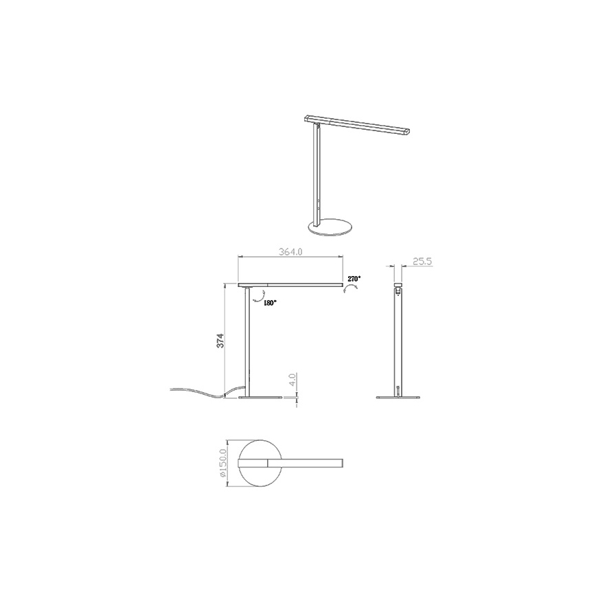 Fabas Luce 3550-30-102 - Dimbare LED tafellamp IDEAL LED/10W/230V 3000-6000K wit