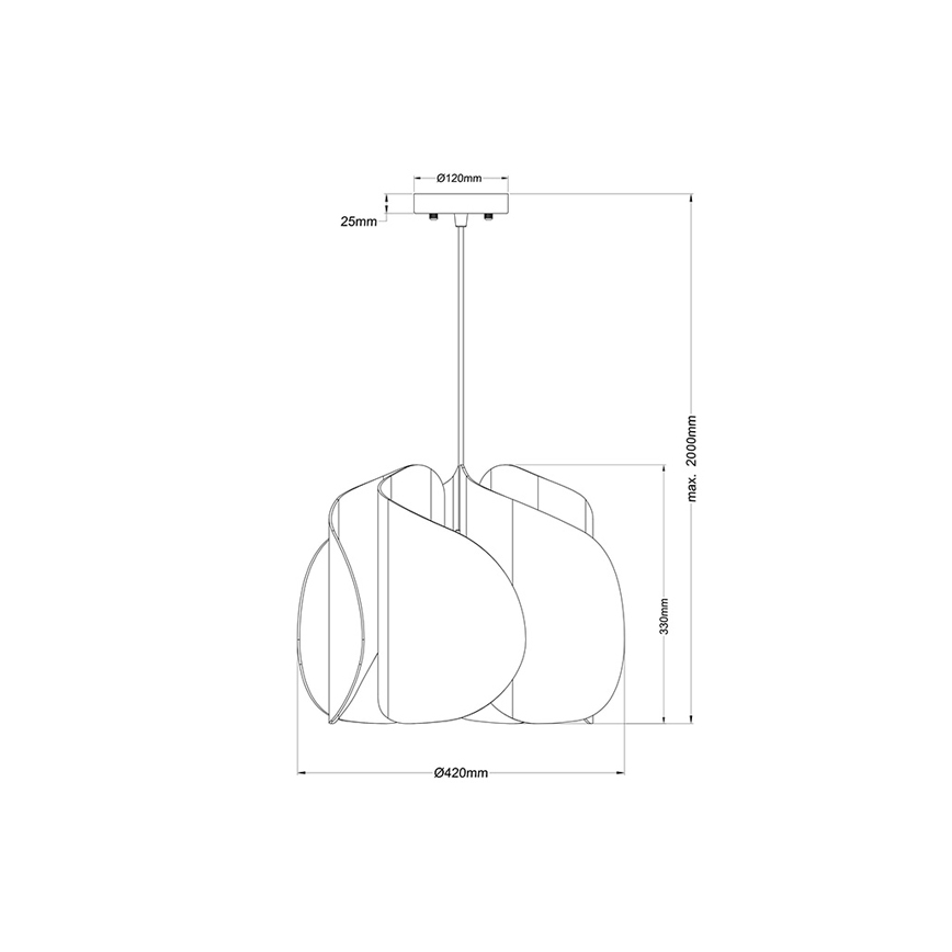 Fabas Luce 3672-40-132 - Hanglamp aan een koord PEVERO 1xE27/40W/230V hout