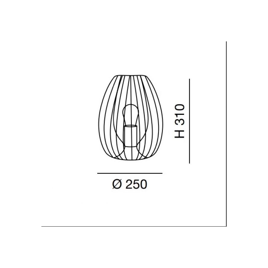 Fabas Luce 3677-34-101 - Tafellamp CAMP 1xE27/40W/230V zwart