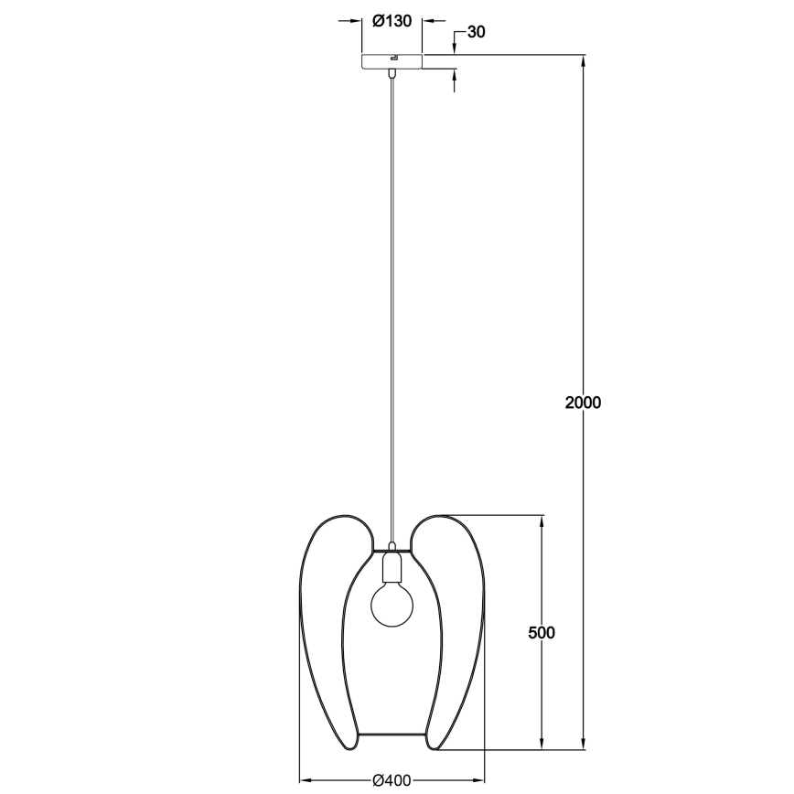 Fabas Luce 3677-45-101 - Hanglamp aan een koord CAMP 1xE27/40W/230V zwart