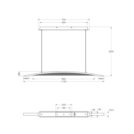 Fabas Luce 3697-40-102 - Dimbare LED hanglamp aan een koord CORDOBA LED/36W/230V wit/hout