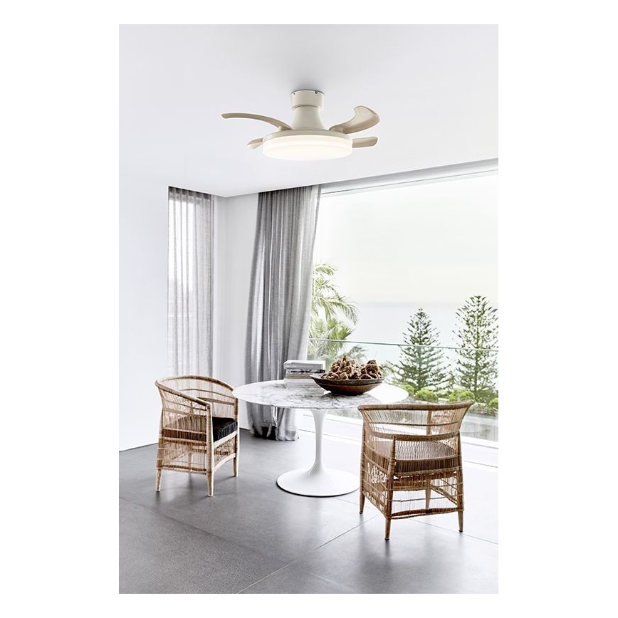 FANAWAY 210664 - LED dimbare plafondventilator ORBIT LED/25W/230V beige/wit + afstandsbediening