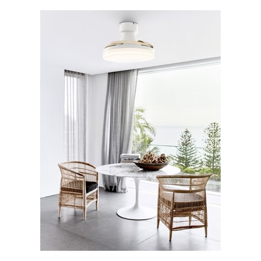 FANAWAY 210664 - LED dimbare plafondventilator ORBIT LED/25W/230V beige/wit + afstandsbediening