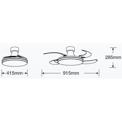 FANAWAY 210664 - LED dimbare plafondventilator ORBIT LED/25W/230V beige/wit + afstandsbediening