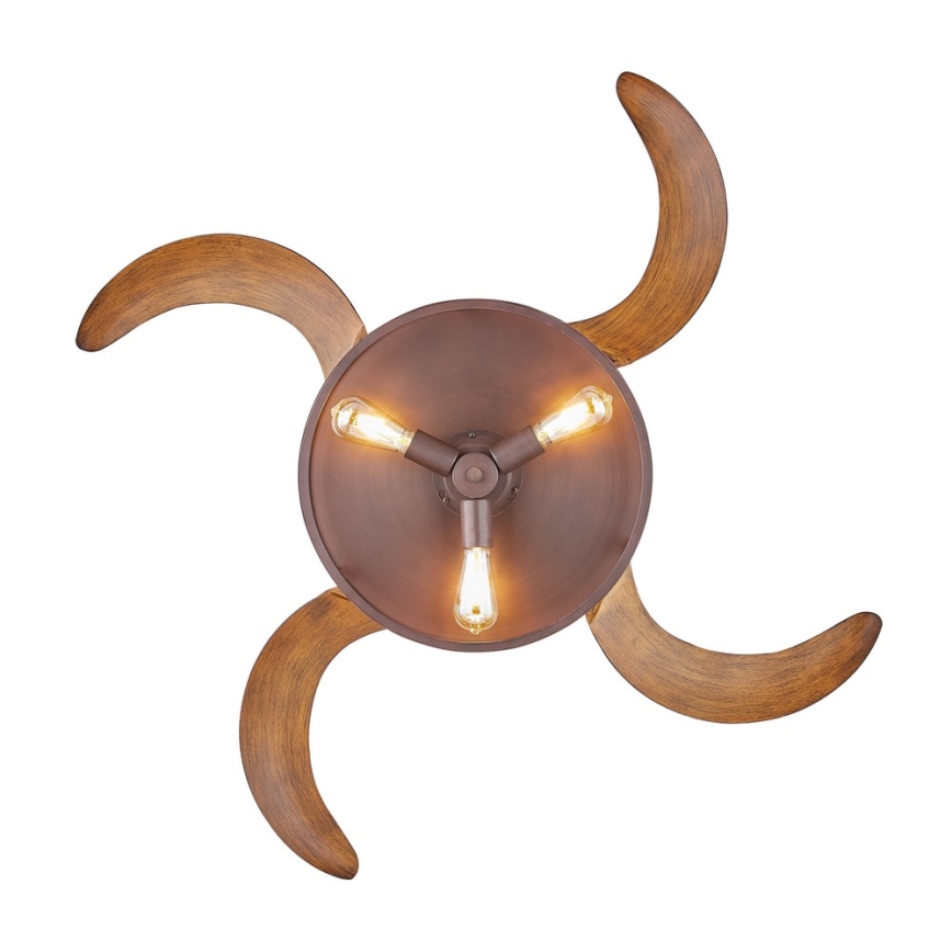 FANAWAY 212925 - LED-plafondventilator CLASSIC 3xE27/4W/230V bruin + afstandsbediening
