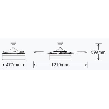 FANAWAY 511030 - LED-plafondventilator FRASER 3xE27/20W/230V wit + afstandsbediening