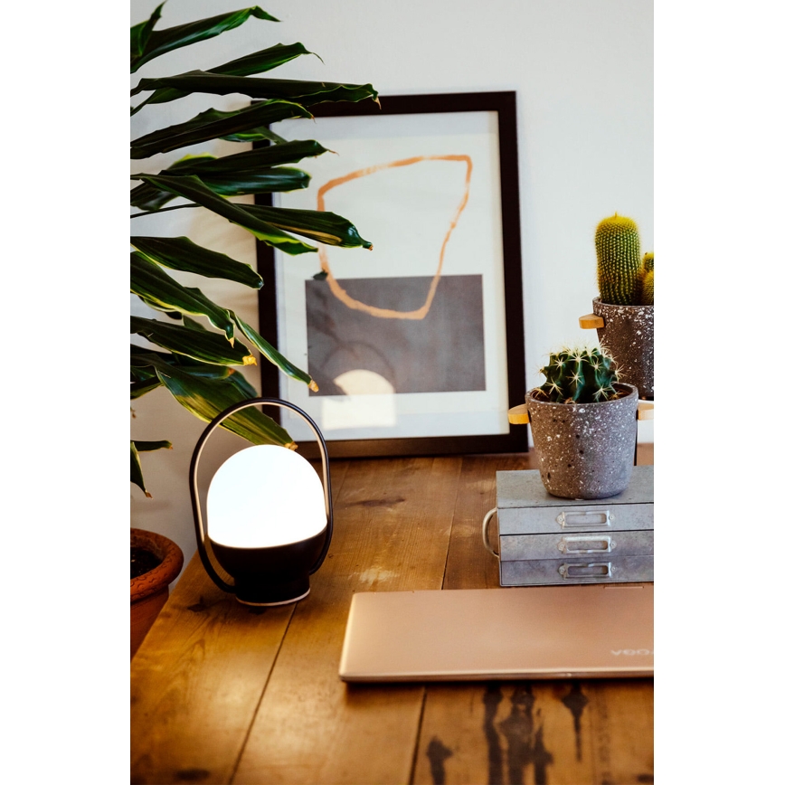 FARO 01016 - Lampe de table à intensité variable TAKE AWAY LED/1,5W/3,7V 2700K 2600 mAh noir