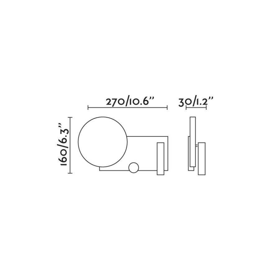 FARO 20066 - Petite lampe murale à intensité variable KLEE LED/10W/230V + LED/3W