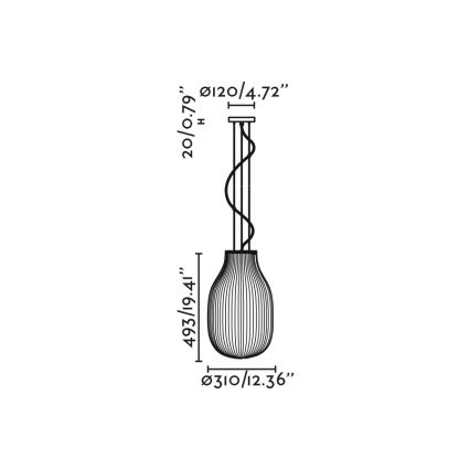 FARO 28300 - Hanglamp aan een koord ISABELLE 1xE27/15W/230V diameter 31 cm wit