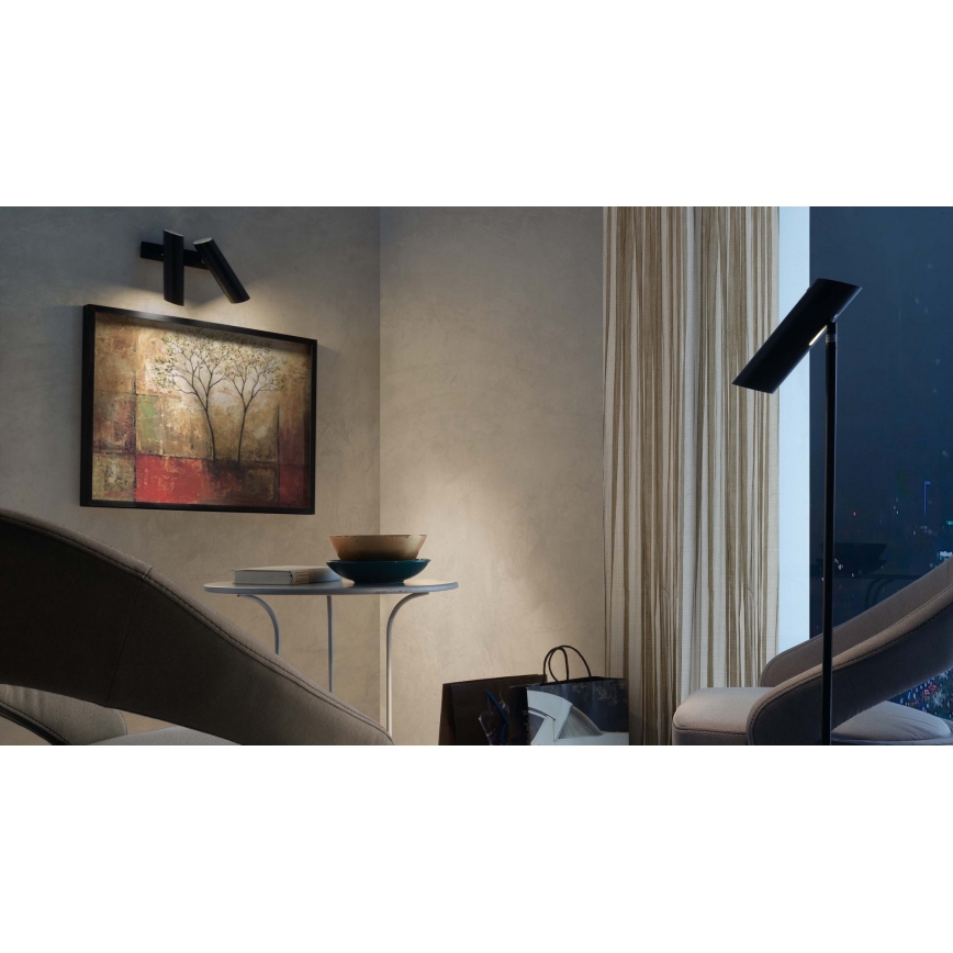 FARO 29876 - Zwarte Wandspot LINK 2x GU10 / 11W / 230V