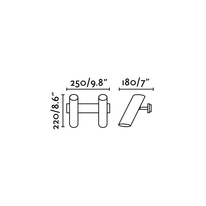 FARO 29876 - Zwarte Wandspot LINK 2x GU10 / 11W / 230V