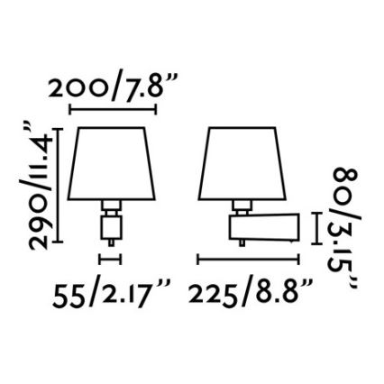 FARO 29975 - Lampe murale ROOM 1xE27/15W/230V noire