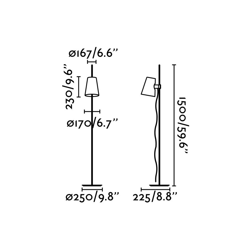 FARO 29998 - Lampadaire LUPE 1xE27/20W/230V brillant chromé