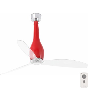 FARO 32002 - Ventilateur de plafond ETERFAN rouge/transparent d. 128 cm + télécommande