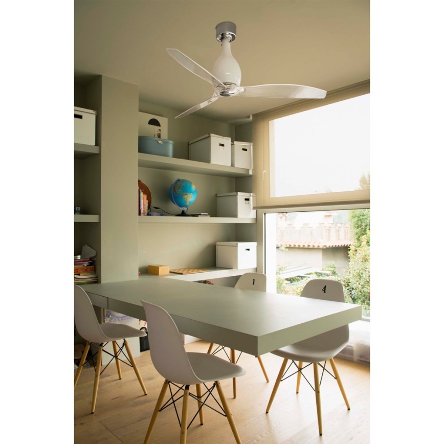 FARO 32020 - Plafondventilator MINI ETERFAN wit/helder Ø 128 cm + afstandsbediening