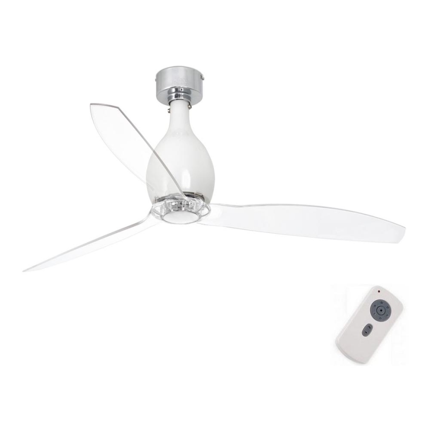 FARO 32020 - Plafondventilator MINI ETERFAN wit/helder Ø 128 cm + afstandsbediening
