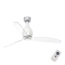 FARO 32020 - Ventilateur de plafond MINI ETERFAN blanc/transparent d. 128 cm + télécommande