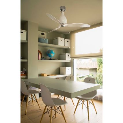 FARO 32020 - Ventilateur de plafond MINI ETERFAN blanc/transparent d. 128 cm + télécommande