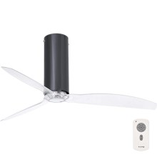 FARO 32035 - Ventilateur de plafond TUBE FAN noir/transparent + télécommande