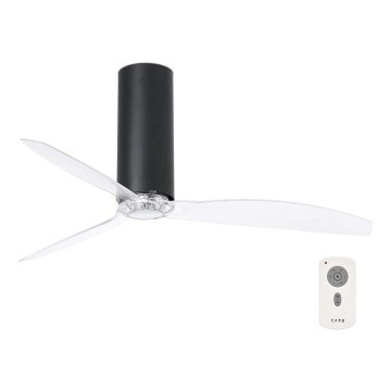 FARO 32036- Ventilateur de plafond TUBE FAN noir/transparent d. 128 cm + télécommande